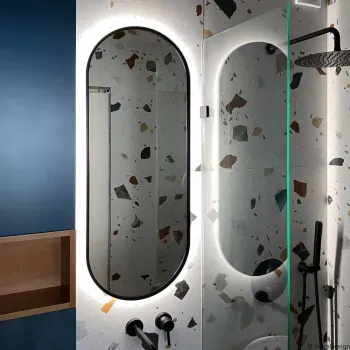 LUSTRO AMBIENT SLIM PODŚWIETLANE — W CZARNEJ RAMIE