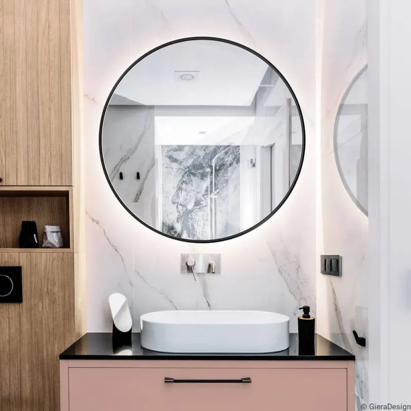 LUSTRO SCANDI SLIM PODŚWIETLANE – CZARNE - foto 1